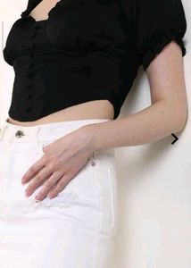 Black Corset Crop Top