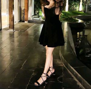 ✨ Elegant Black Velvet Mini Dress