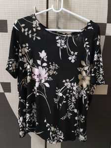 Black And White Flowers Top