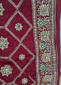 Beautiful Red Bridal Sari With Blowse