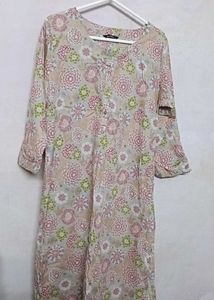 Floral Print 3/4 Sleeve Tunic Top