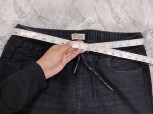Black Denim Joggers