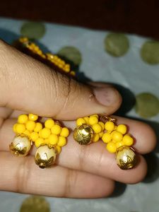 Yellow Beaded Bangle Set