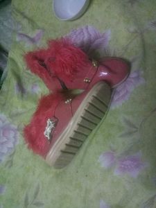 Pink Furry Baby Shoes