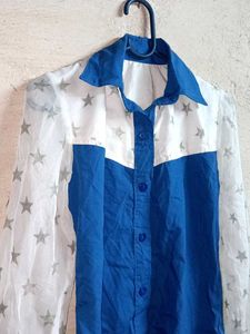Trendy Ladies Fashion Mesh Shirt Multicolour
