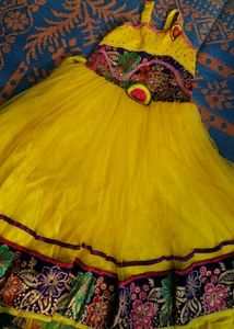 Yellow Sleeveless Gown