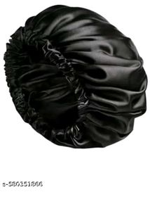 Black Satin Sleep Cap