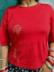 Red Graphic Print Tee