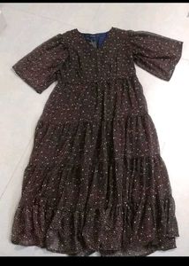 New With Tag Brown Tiered Maxi Dress