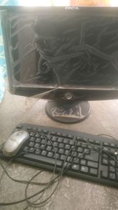 Monitor with keyboard and mouse