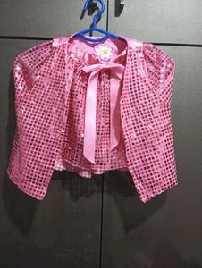 Pink Sequin Mini Skirt And Vascoat