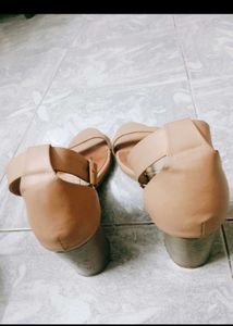 Nude Ankle Strap Heels