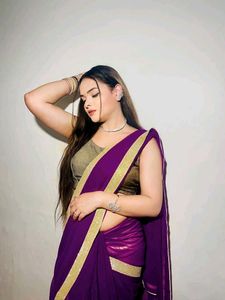 Purple &amp; Gold Saree Blouse Combo