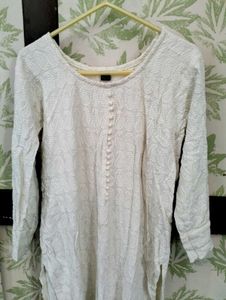 White Chikankari Cotton Kurta