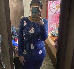 Snowman Print Pullover Sweater