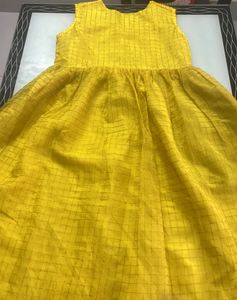 Yellow Organza Ethnic Gown