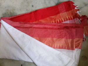 Red White  and Pink Saree Blouse