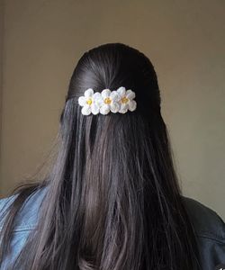 Red Rose Crochet Hair Clip