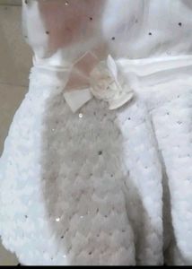 Fuzzy White Sequined Scarf