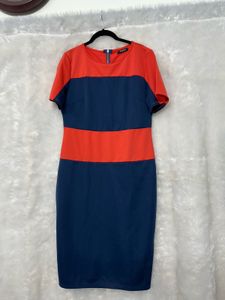 Orange &amp; Blue Bodycon Dress