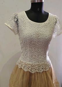 White Lace Drop Waist Dress