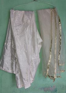 White FROCK Suit With DUPPATA And Salwar