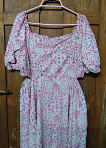 Cute Pink Printed Dress