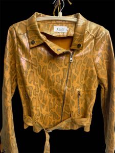 Snake Print Leather Jacket