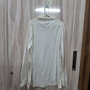 High Neck White Sweatshirt