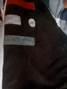 An oversized Black Printed T Shirt