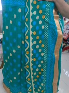 Green Print Saree