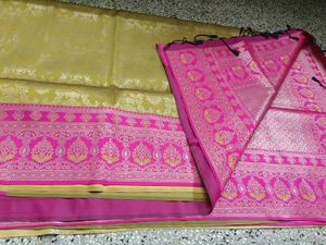 New Mehandi Green N Pink Wedding Collection Saree