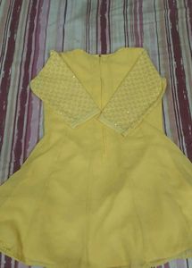 Yellow Embellished Garara 3 Pic Set