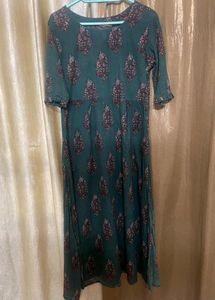 Elegant Green Printed Kurta with Pants and Dupatta