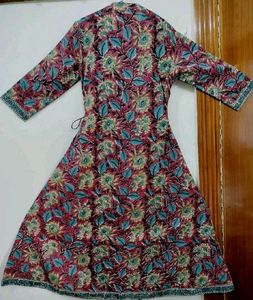 Elegant red Floral Kurta Set