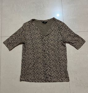Printed V-Neck Top