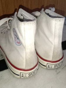 White Aesthetic Converse Shoes