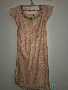 Peach Embroidered Kurta Set