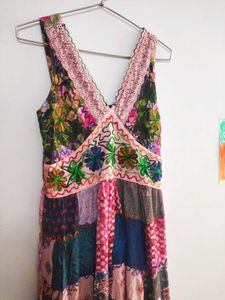 Cottagecore Dress Embroidered Maxi