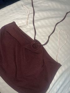 Maroon Halter Top