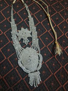 Beautiful Stone 2layer Silver Necklace