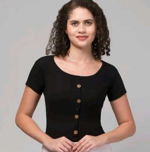 Black Buttoned Top