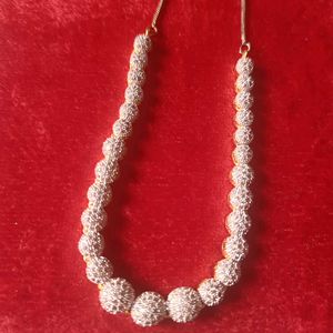 Sparkling Silver Tone AD Necklace &amp; Earring Set