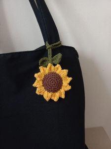 Crochet Sunflower Bag Charm