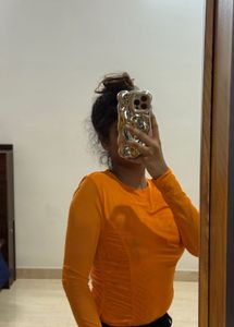 Orange Long Sleeve Top