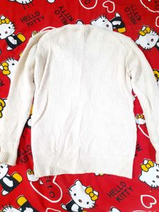 Women Sweater Vintage Cream Cardigan Jacket