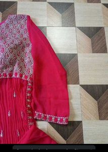 Elegant Pink Embroidered Anarkali Suit