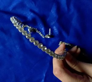 Sparkling Rhinestone Bracelet & Earring Set