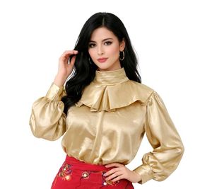 Ruffled High Neck Top premium piece