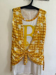 Cute Yellow Graphic Tank Top